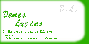 denes lazics business card